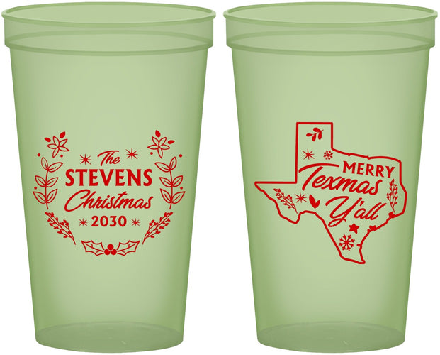 Custom Christmas 22 oz Glow In The Dark Cups - Texmas Yall | 280074