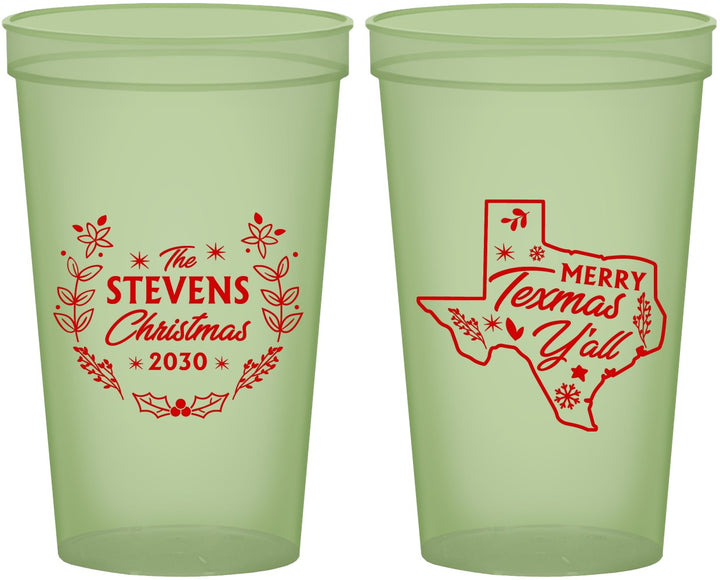 Custom Christmas 22 oz Glow In The Dark Cups - Texmas Yall | 280074