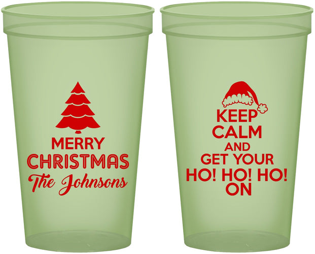 Custom Christmas 22 oz Glow In The Dark Cups - Ho Ho Ho | 280076