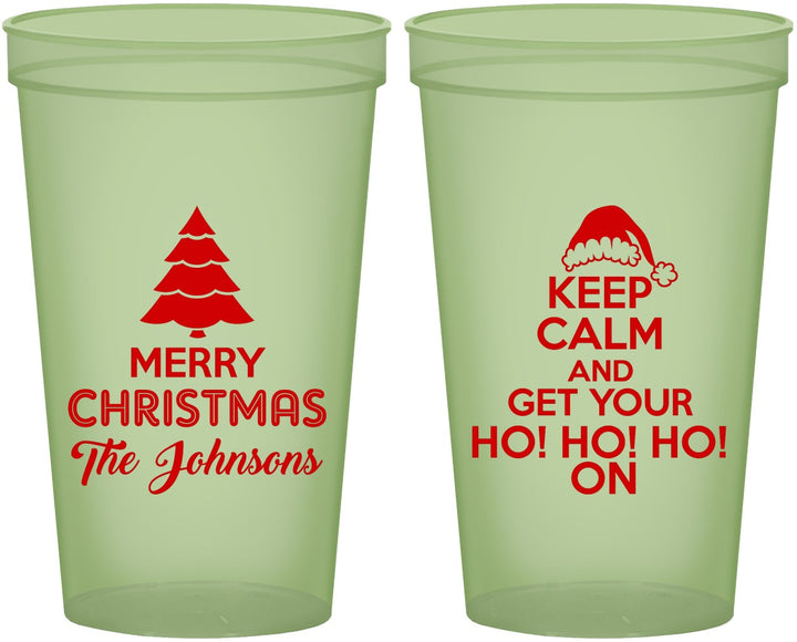 Custom Christmas 22 oz Glow In The Dark Cups - Ho Ho Ho | 280076