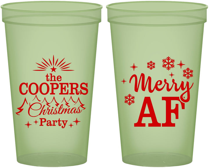 Custom Christmas 22 oz Glow In The Dark Cups - Merry Af | 280078