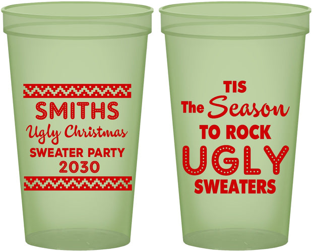 Custom Christmas 22 oz Glow In The Dark Cups - Ugly Sweater | 280080