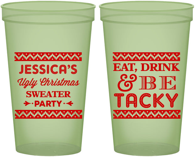 Custom Christmas 22 oz Glow In The Dark Cups - Eat Drink Tacky | 280082