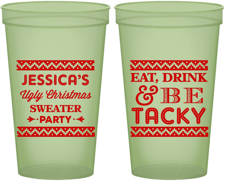 Custom Christmas 22 oz Glow In The Dark Cups - Eat Drink Tacky | 280082