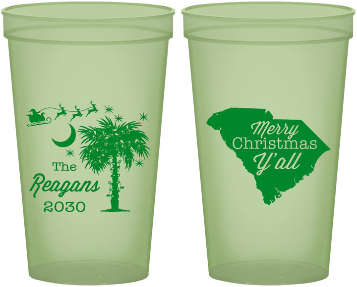 Custom Christmas 22 oz Glow In The Dark Cups - South Carolina | 280083