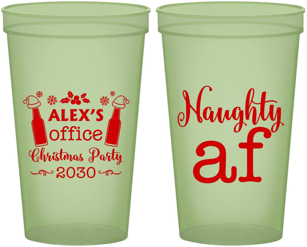 Custom Christmas 22 oz Glow In The Dark Cups - Naughty Af | 280084