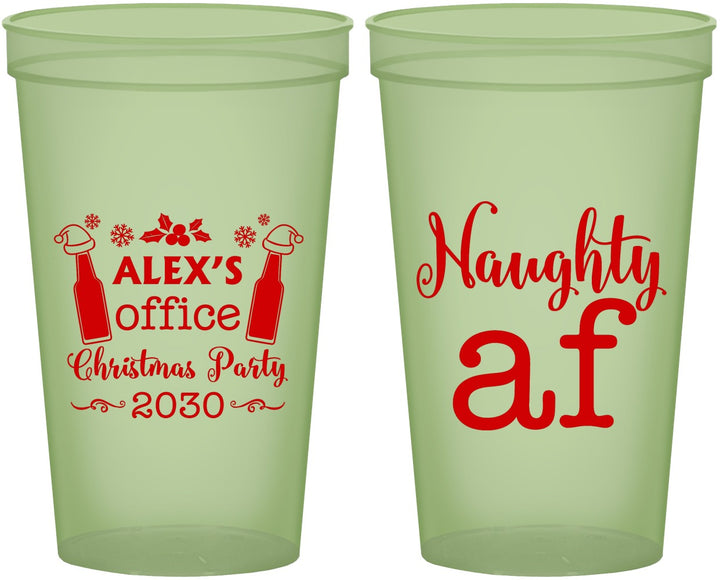 Custom Christmas 22 oz Glow In The Dark Cups - Naughty Af | 280084
