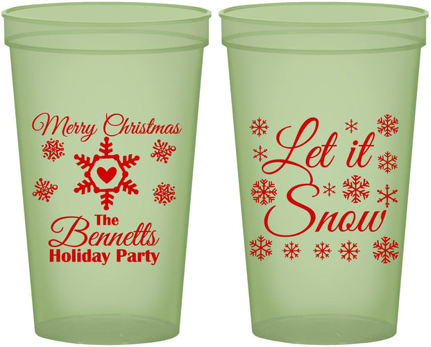 Custom Christmas 22 oz Glow In The Dark Cups - Let Is Snow | 280088