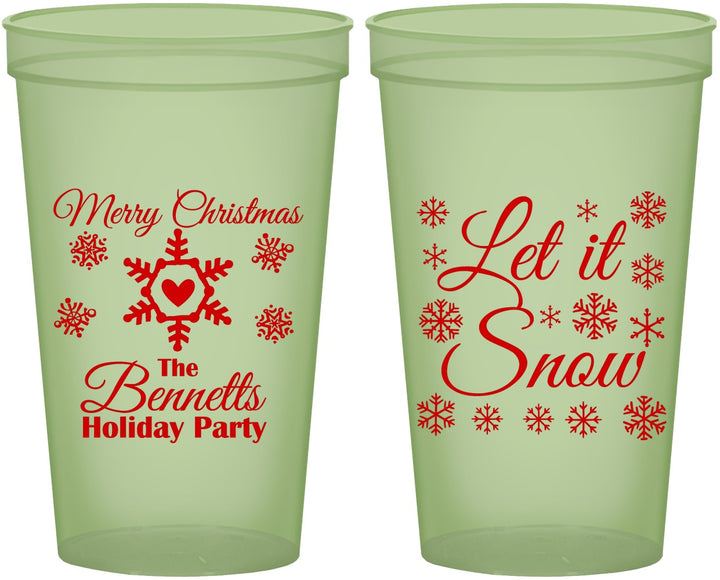 Custom Christmas 22 oz Glow In The Dark Cups - Let Is Snow | 280088