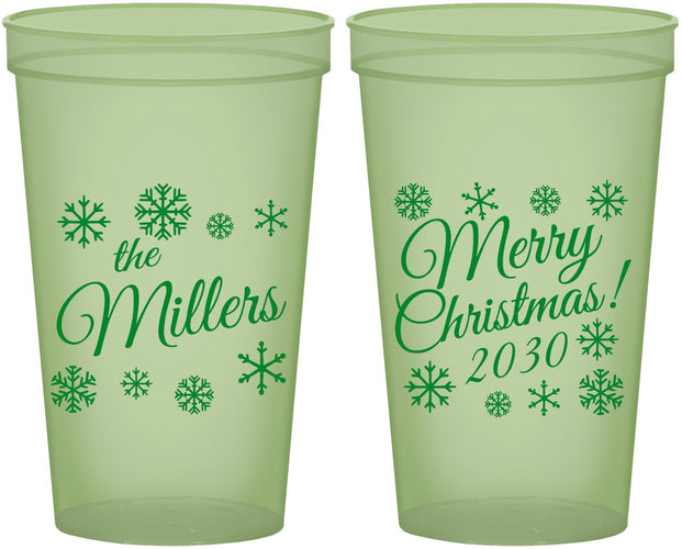 Custom Christmas 22 oz Glow In The Dark Cups - Snowflakes | 280089