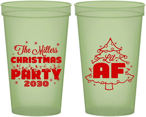 Custom Christmas 22 oz Glow In The Dark Cups - Lit Af | 280090