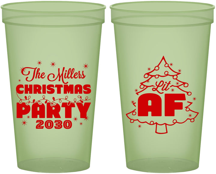 Custom Christmas 22 oz Glow In The Dark Cups - Lit Af | 280090