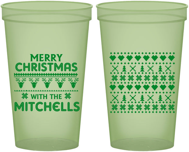 Custom Christmas 22 oz Glow In The Dark Cups - Ugly Sweater | 280091