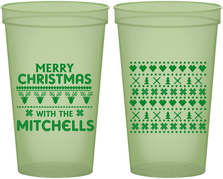 Custom Christmas 22 oz Glow In The Dark Cups - Ugly Sweater | 280091