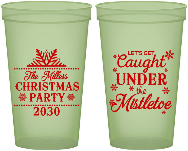 Custom Christmas 22 oz Glow In The Dark Cups - Mistletoe | 280092