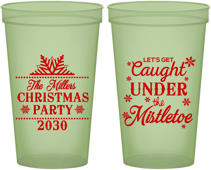 Custom Christmas 22 oz Glow In The Dark Cups - Mistletoe | 280092