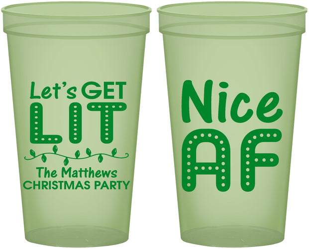 Custom Christmas 22 oz Glow In The Dark Cups - Nice Af | 280093