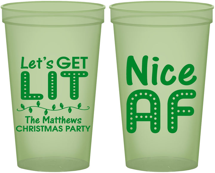 Custom Christmas 22 oz Glow In The Dark Cups - Nice Af | 280093