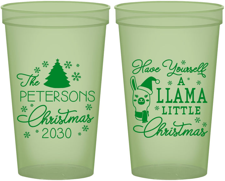 Custom Christmas 22 oz Glow In The Dark Cups - Llama | 280095