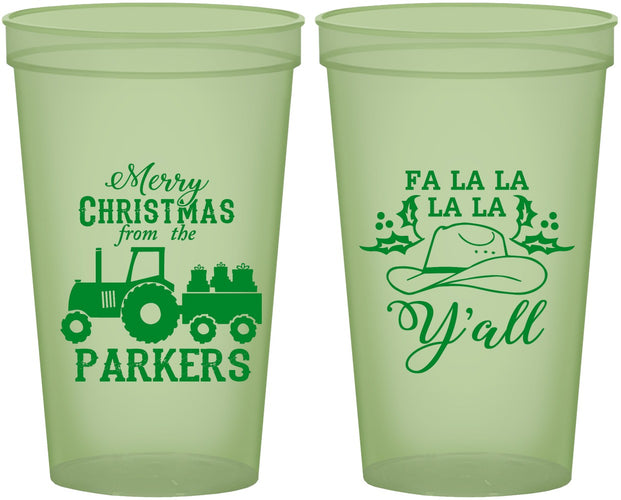 Custom Christmas 22 oz Glow In The Dark Cups - Country | 280097