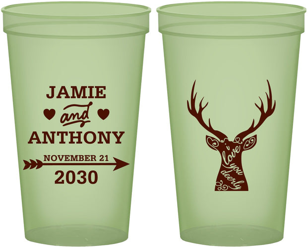 Custom Wedding 22 oz Glow In The Dark Cups - Deer | 282