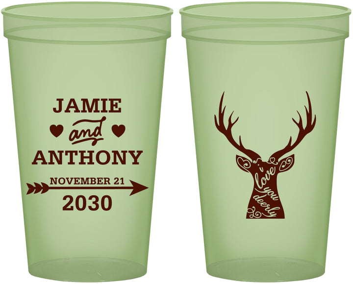 Custom Wedding 22 oz Glow In The Dark Cups - Deer | 282