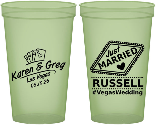 Custom Wedding 22 oz Glow In The Dark Cups - Las Vegas | 285