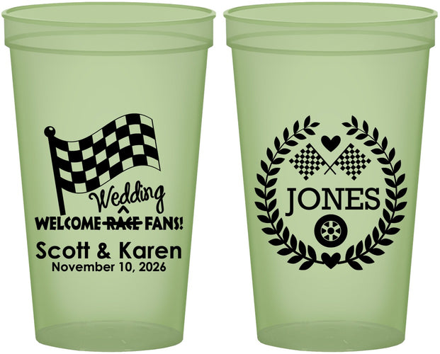 Custom Wedding 22 oz Glow In The Dark Cups - Racing | 289