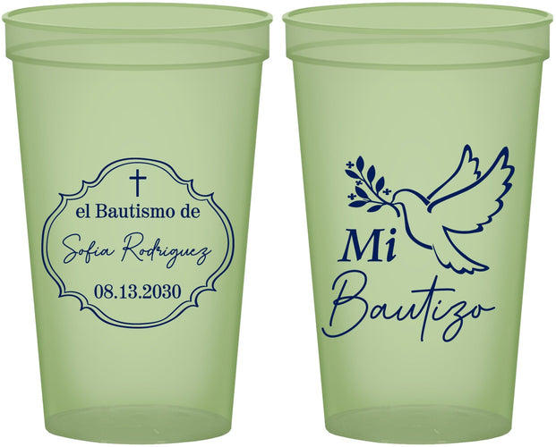 Custom Baptism 22 oz Glow In The Dark Cups - Mi Bautizo | 290002