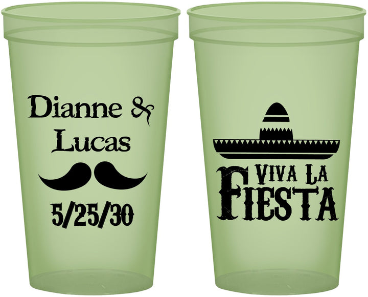 Custom Wedding 22 oz Glow In The Dark Cups - Viva La Fiesta | 299
