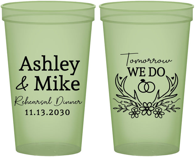 Custom Rehearsal Dinner 22 oz Glow In The Dark Cups - Tomorrow We Do | 30002