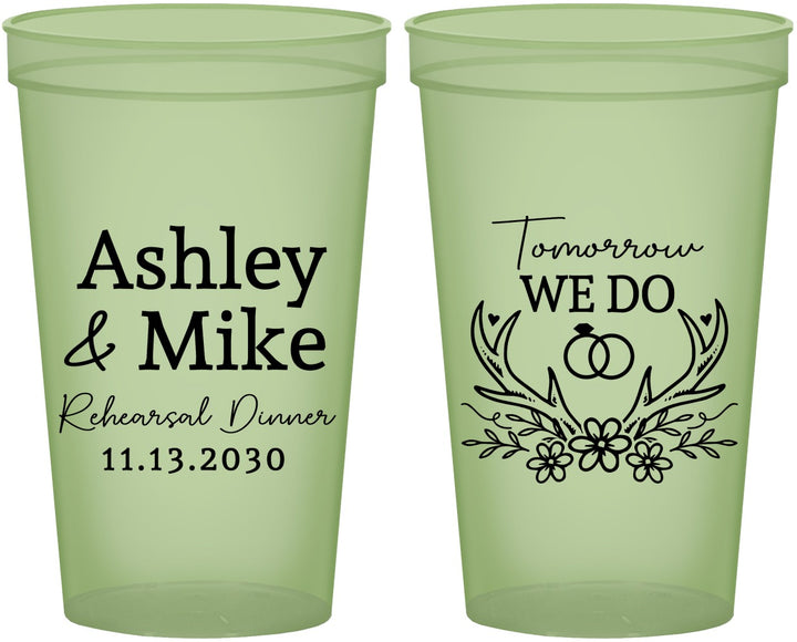 Custom Rehearsal Dinner 22 oz Glow In The Dark Cups - Tomorrow We Do | 30002