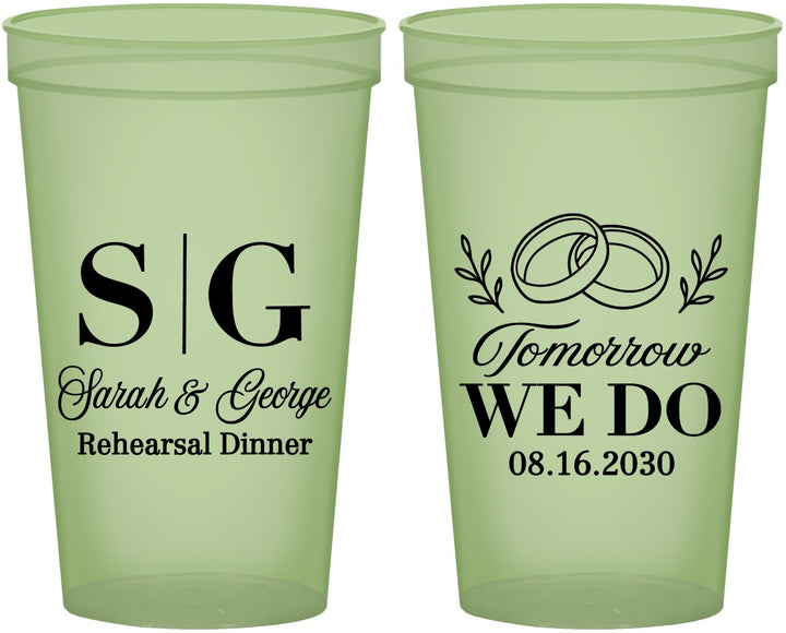 Custom Rehearsal Dinner 22 oz Glow In The Dark Cups - Tomorrow We Do | 30003