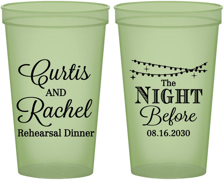 Custom Rehearsal Dinner 22 oz Glow In The Dark Cups - The Night Before | 30006