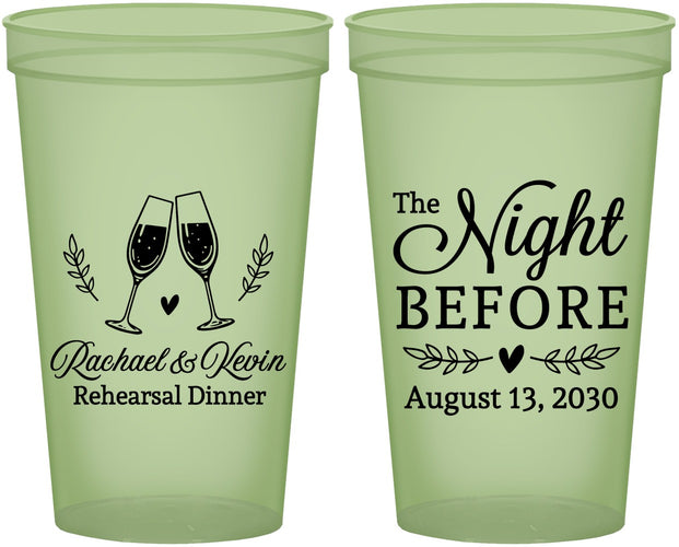 Custom Rehearsal Dinner 22 oz Glow In The Dark Cups - The Night Before | 30008