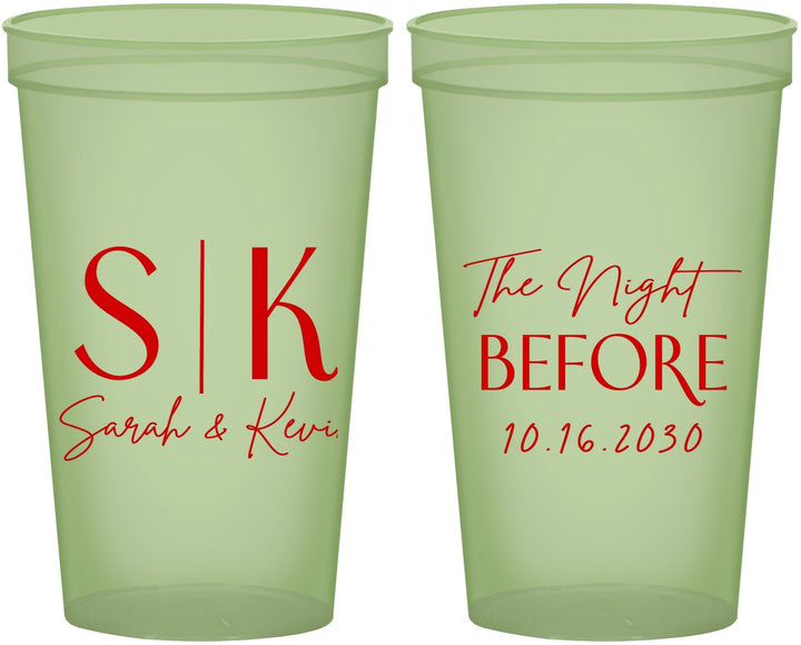 Custom Rehearsal Dinner 22 oz Glow In The Dark Cups - The Night Before | 30009