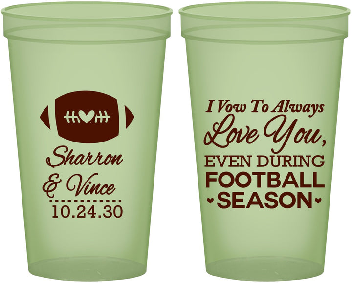 Custom Wedding 22 oz Glow In The Dark Cups - Football | 302