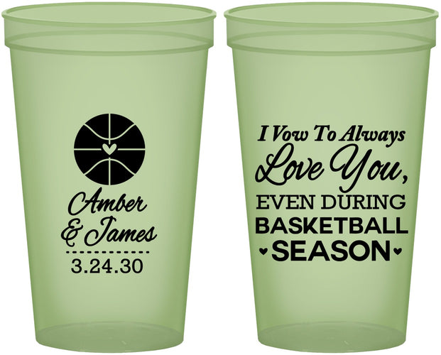 Custom Wedding 22 oz Glow In The Dark Cups - Basketball | 304