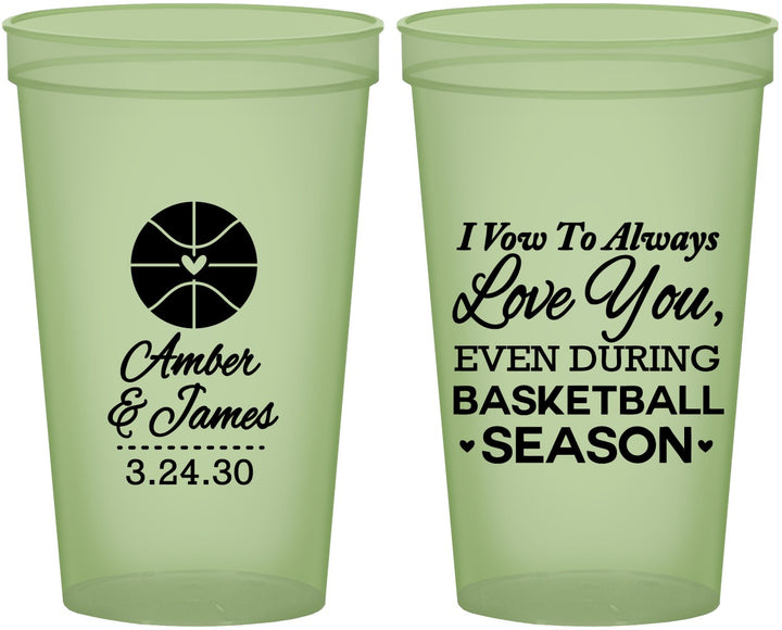 Custom Wedding 22 oz Glow In The Dark Cups - Basketball | 304