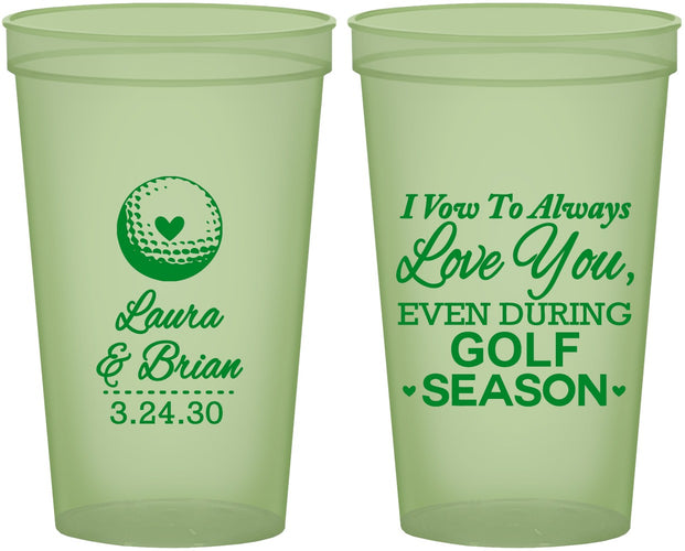 Custom Wedding 22 oz Glow In The Dark Cups - Golf | 305