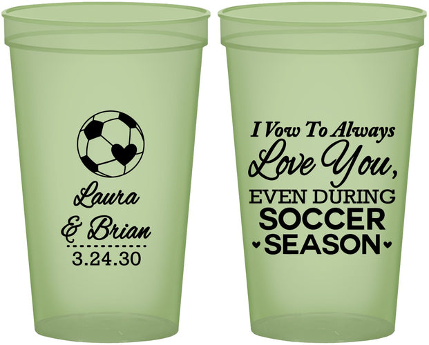 Custom Wedding 22 oz Glow In The Dark Cups - Soccer | 307