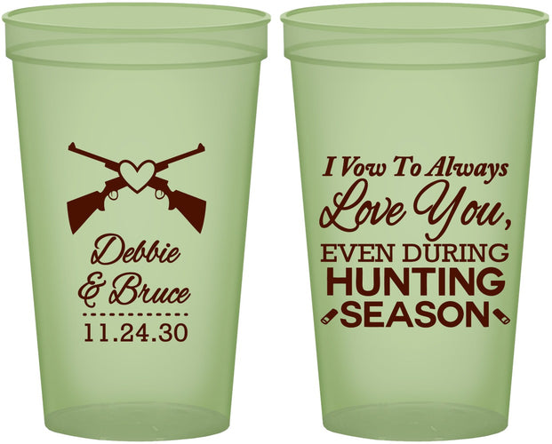 Custom Wedding 22 oz Glow In The Dark Cups - Hunting | 308