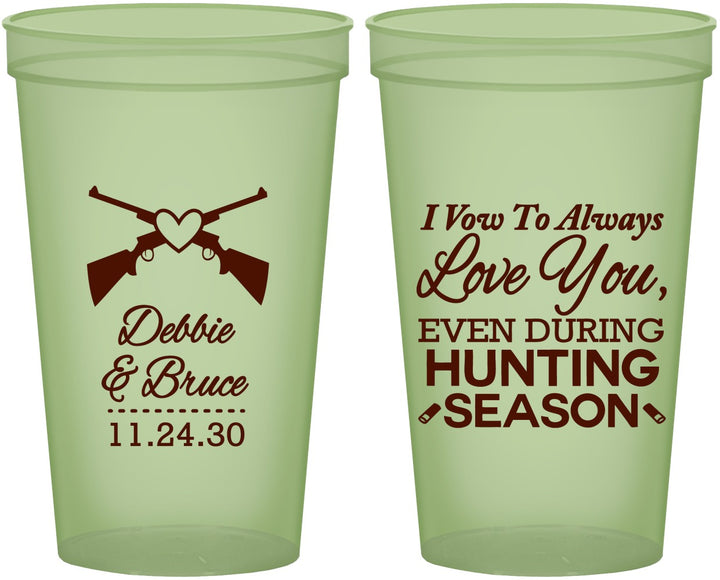 Custom Wedding 22 oz Glow In The Dark Cups - Hunting | 308