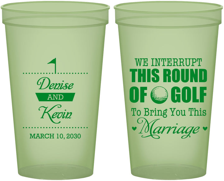 Custom Wedding 22 oz Glow In The Dark Cups - We Interrupt Golf | 309