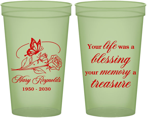 Custom Memorial 22 oz Glow In The Dark Cups - Life Blessing Memory | 310005