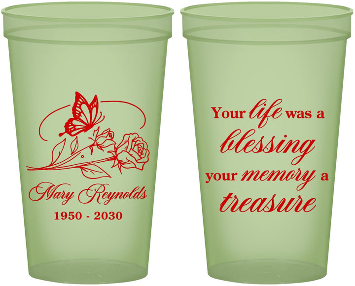 Custom Memorial 22 oz Glow In The Dark Cups - Life Blessing Memory | 310005