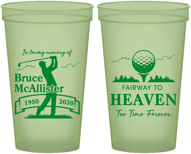 Custom Memorial 22 oz Glow In The Dark Cups - Fairway To Heavens | 310008