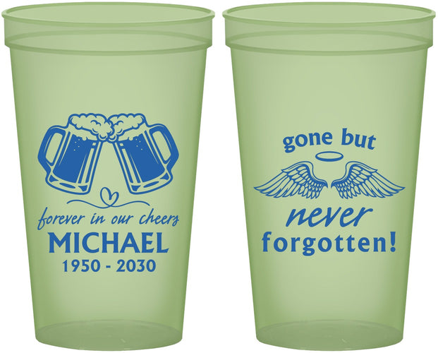 Custom Memorial 22 oz Glow In The Dark Cups - Gone But Never Forgotten | 310010