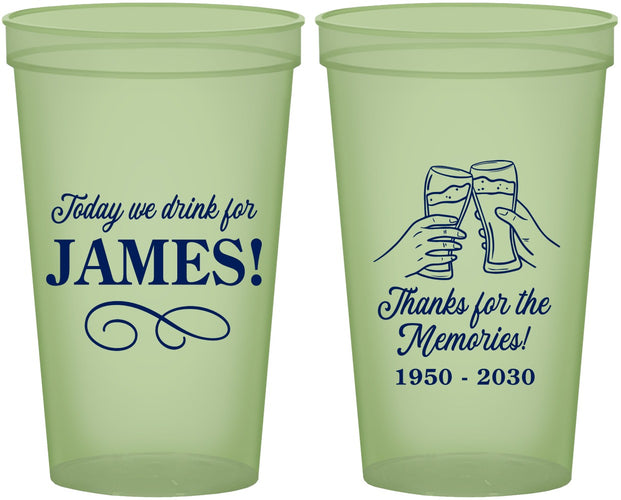 Custom Memorial 22 oz Glow In The Dark Cups - Thanks For The Memories | 310011