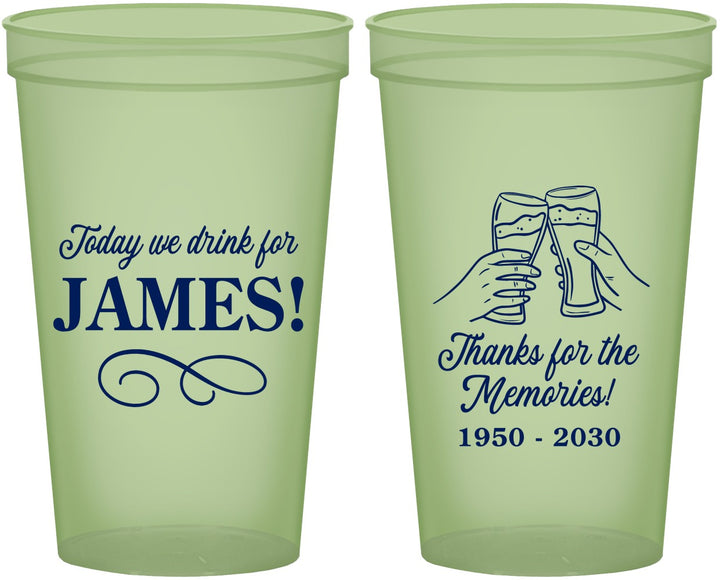 Custom Memorial 22 oz Glow In The Dark Cups - Thanks For The Memories | 310011
